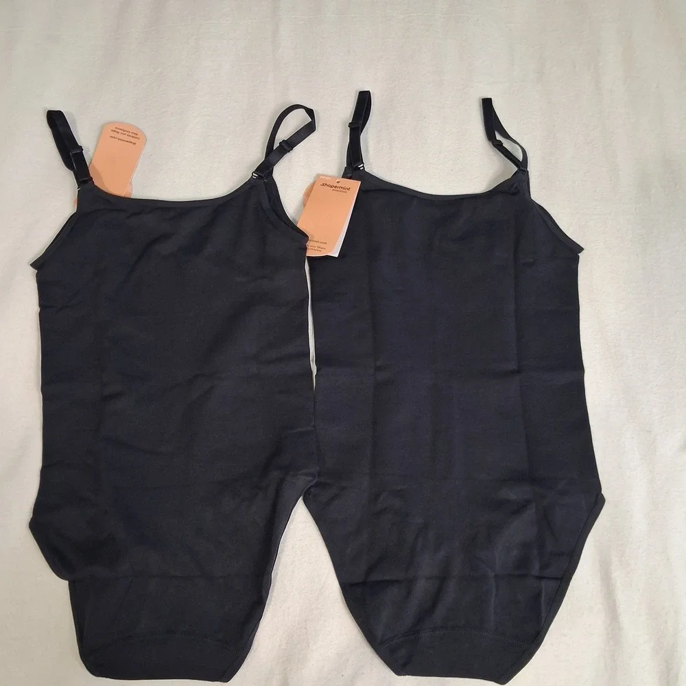 Shapermint Womens Shape Wear Black Compression Snap Bodysuit  Sz S 2 Pack NWT - Picture 5 of 10